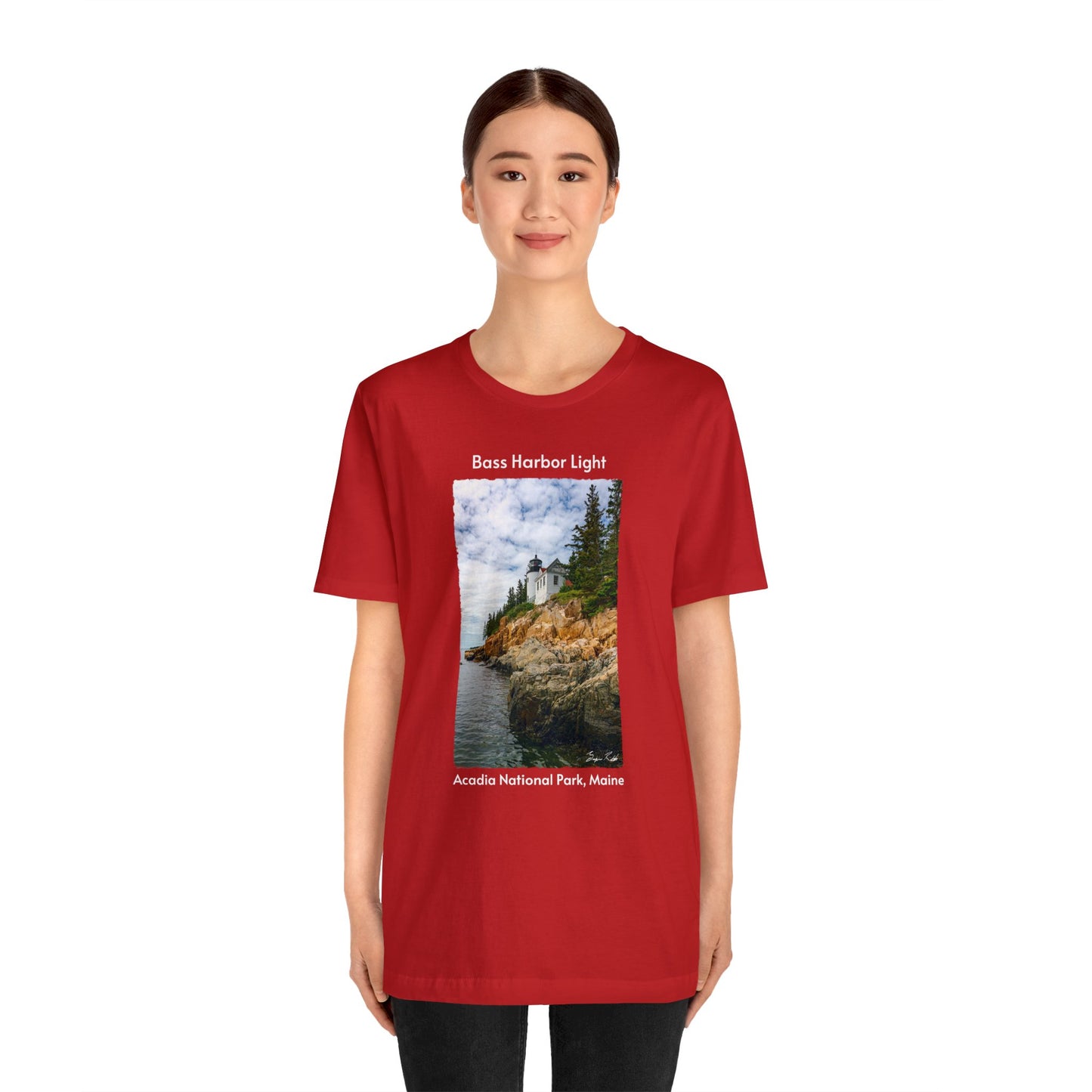 Bass Harbor Light Unisex Jersey Short Sleeve Tee