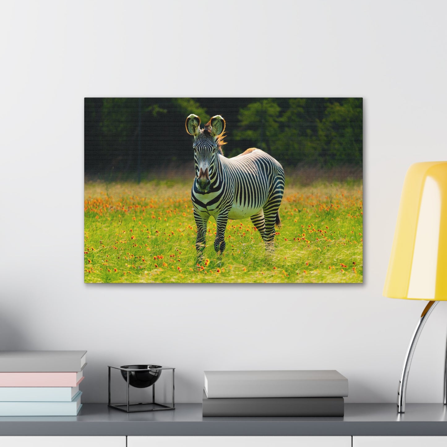 Zebra Among the Wildflowers-Canvas Gallery Wraps