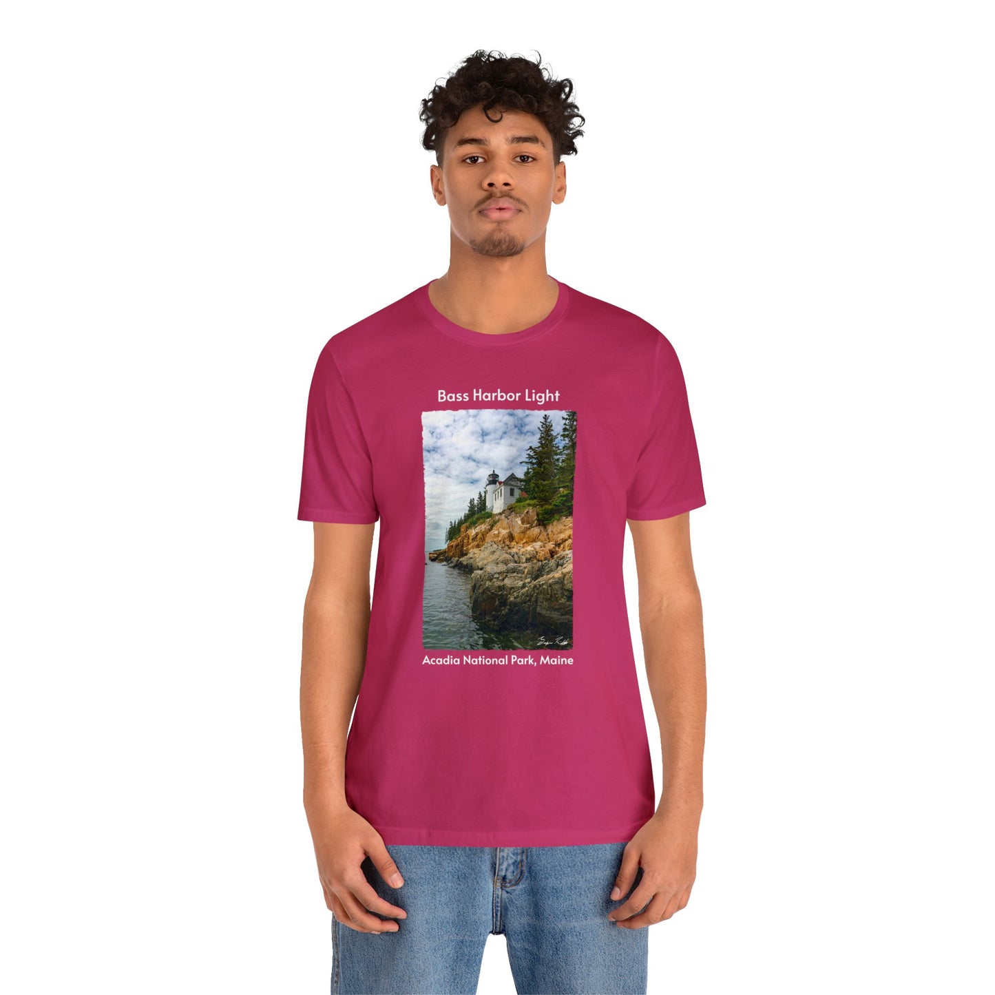 Bass Harbor Light Unisex Jersey Short Sleeve Tee