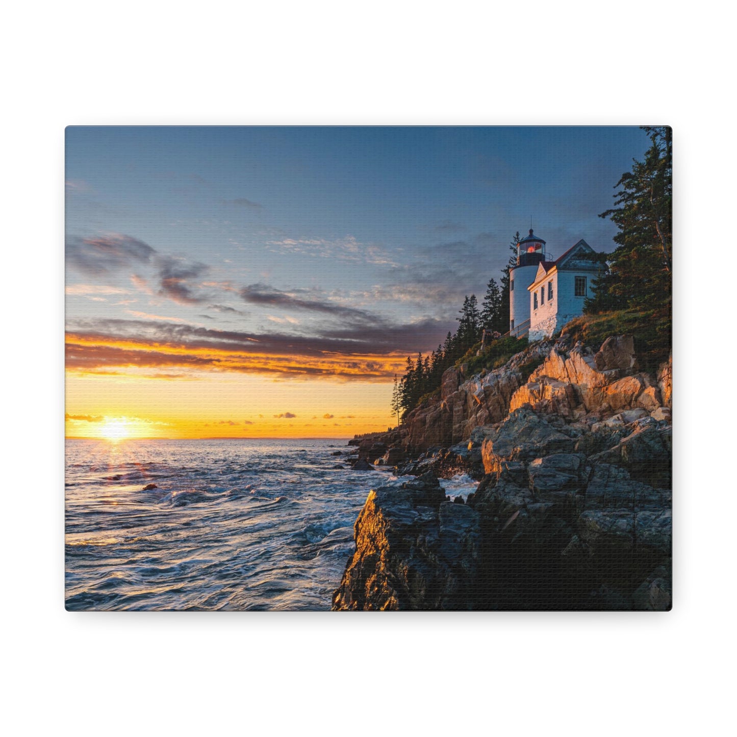 Beacon Upon the Rocks-Canvas Gallery Wraps