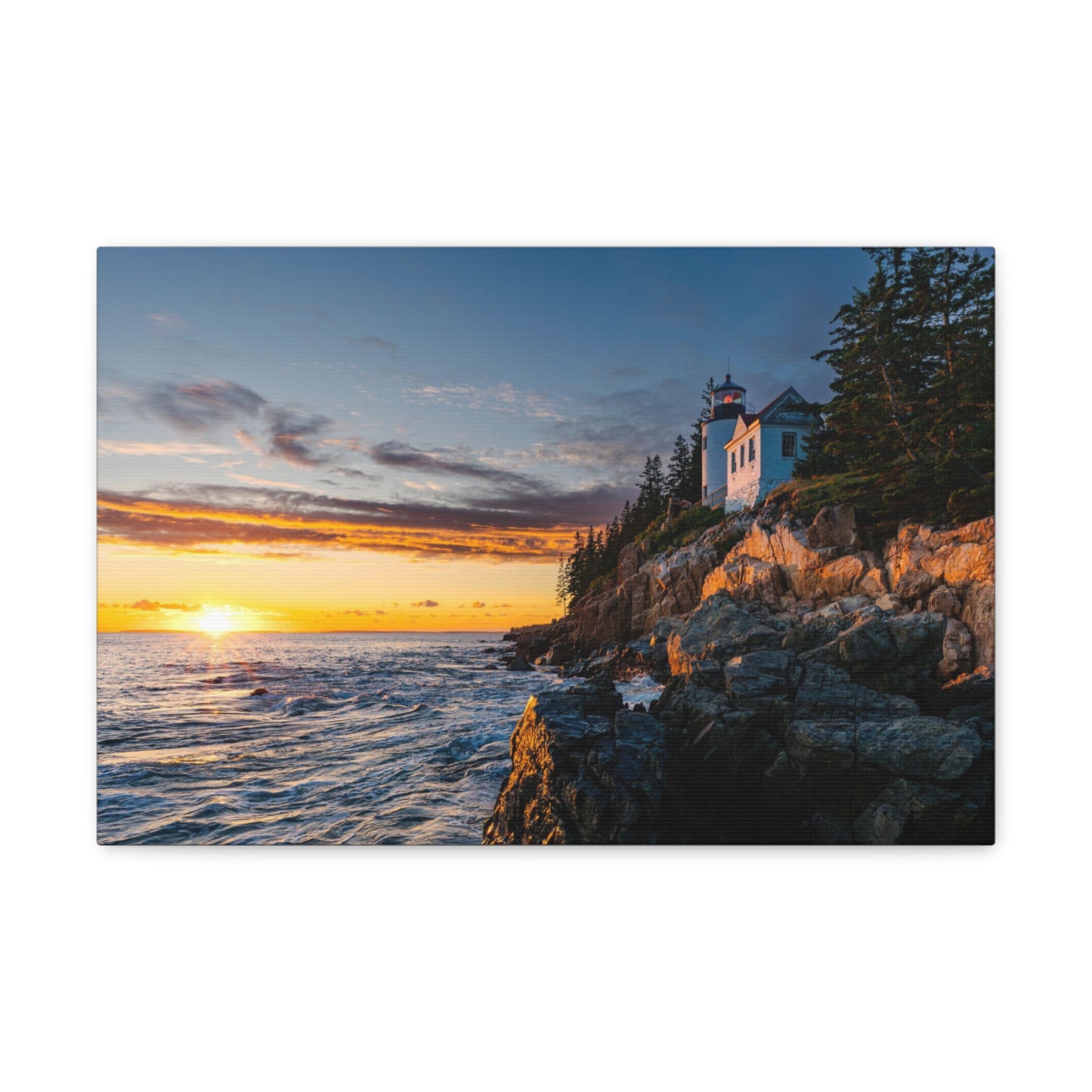 Beacon Upon the Rocks-Canvas Gallery Wraps