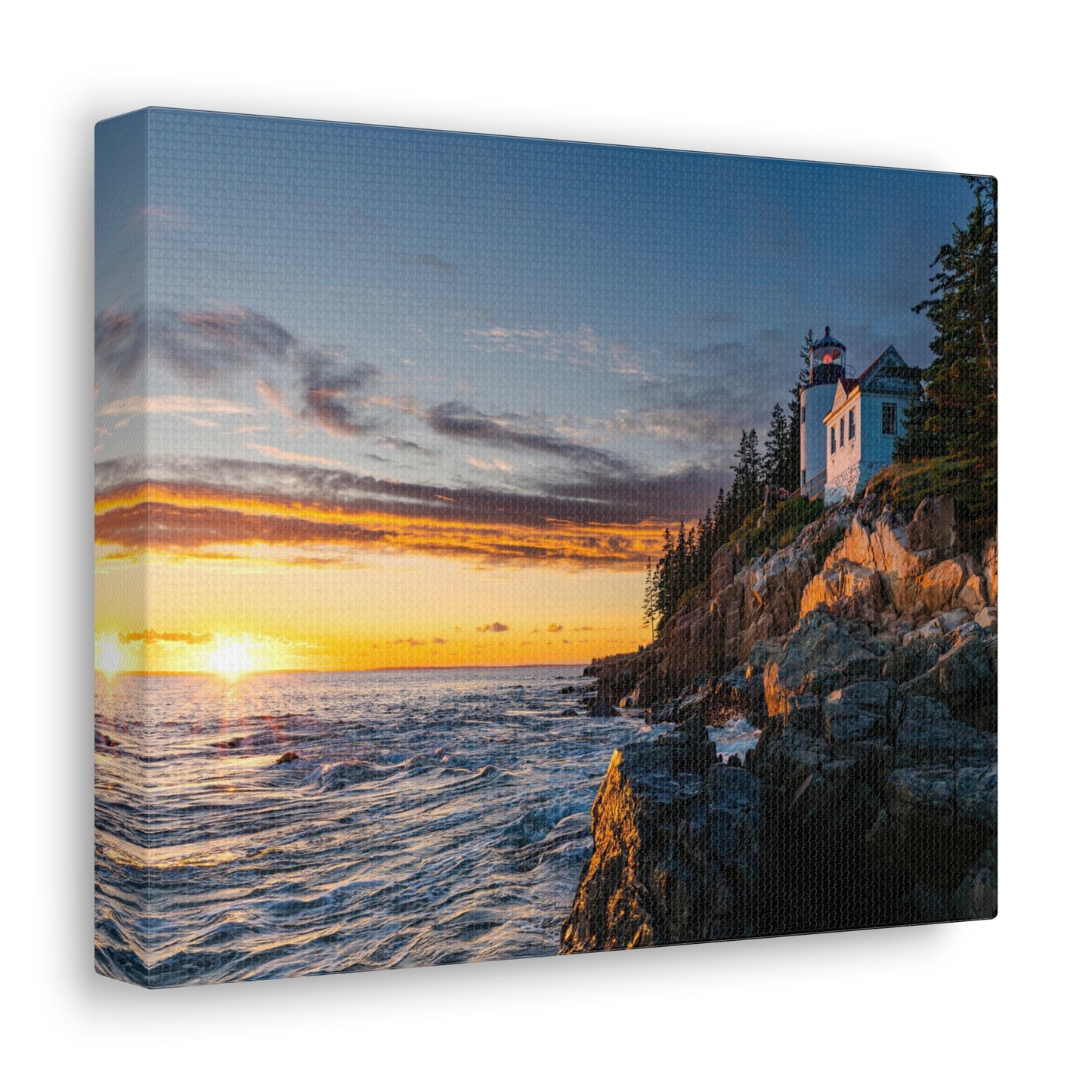Beacon Upon the Rocks-Canvas Gallery Wraps