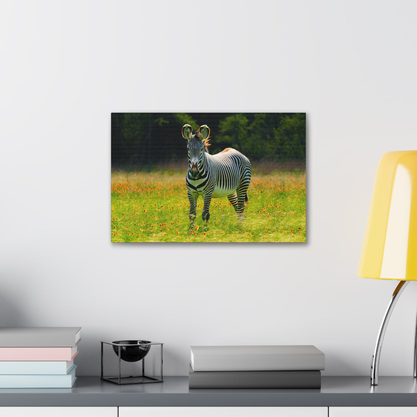 Zebra Among the Wildflowers-Canvas Gallery Wraps