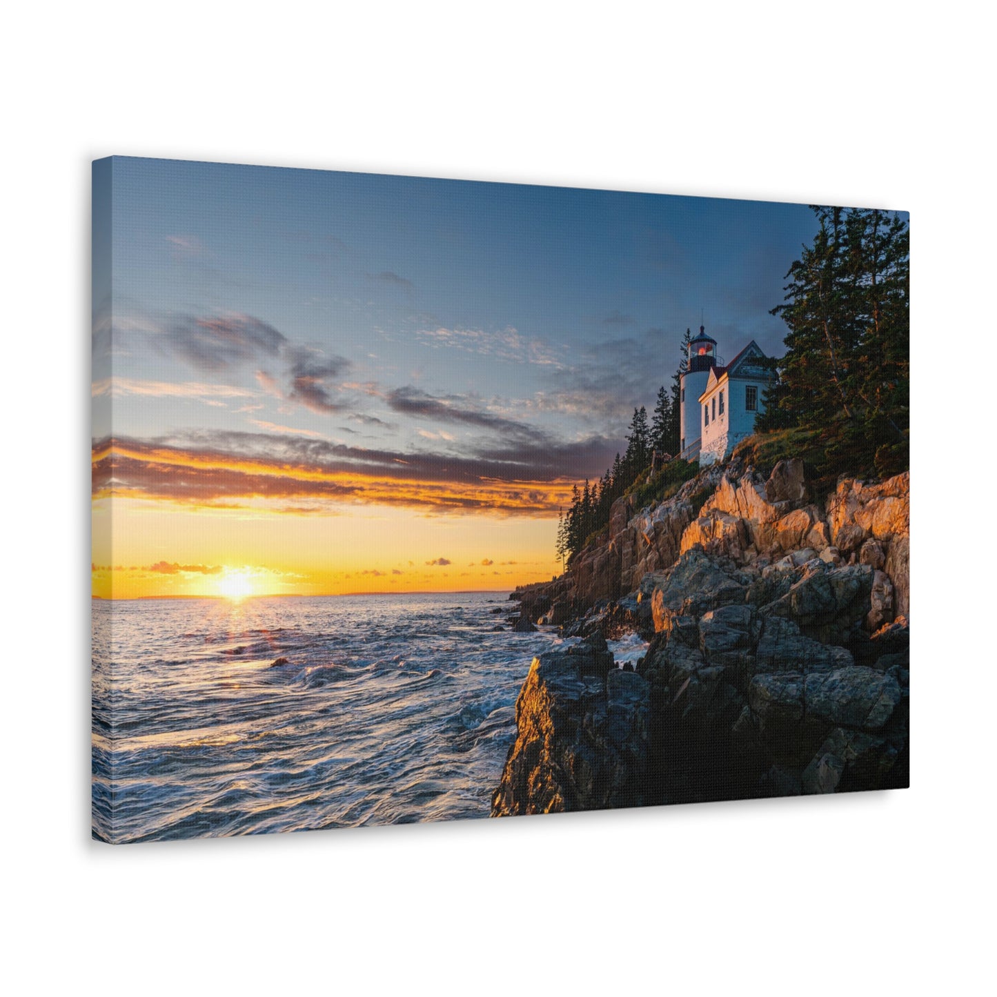 Beacon Upon the Rocks-Canvas Gallery Wraps