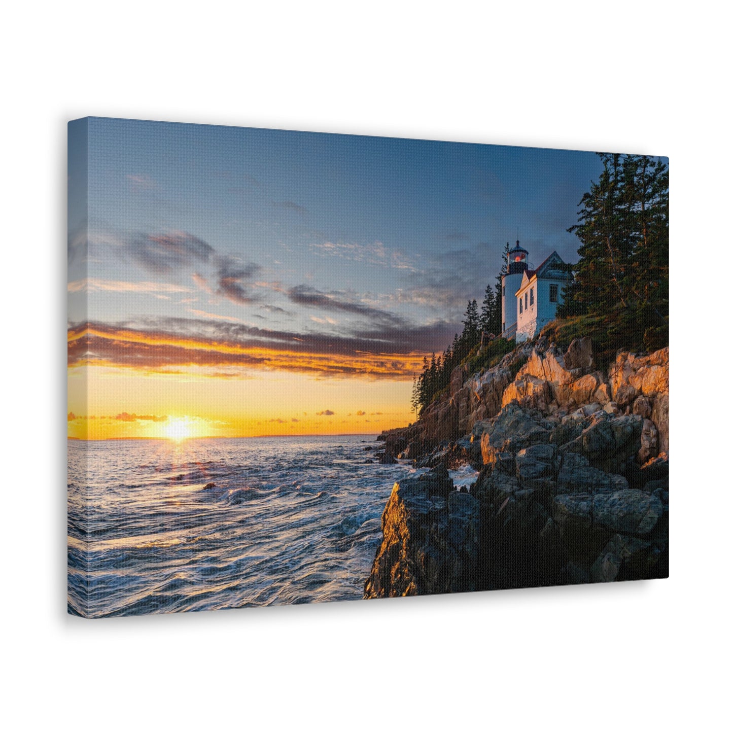 Beacon Upon the Rocks-Canvas Gallery Wraps