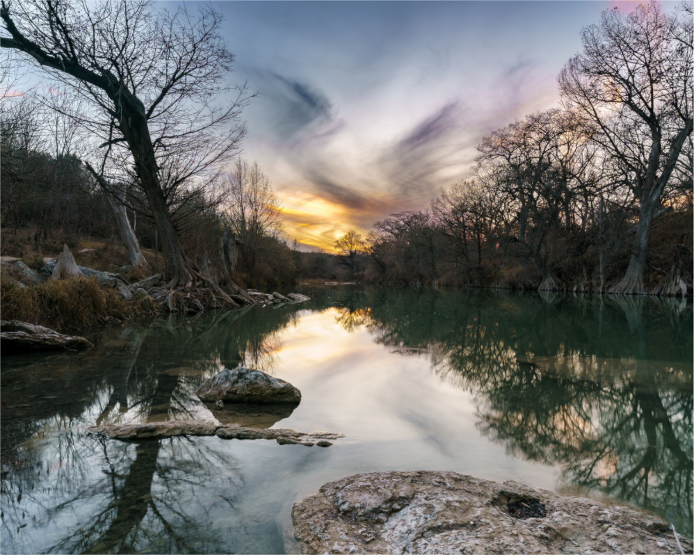 Winter Sunset Along the Guadalupe