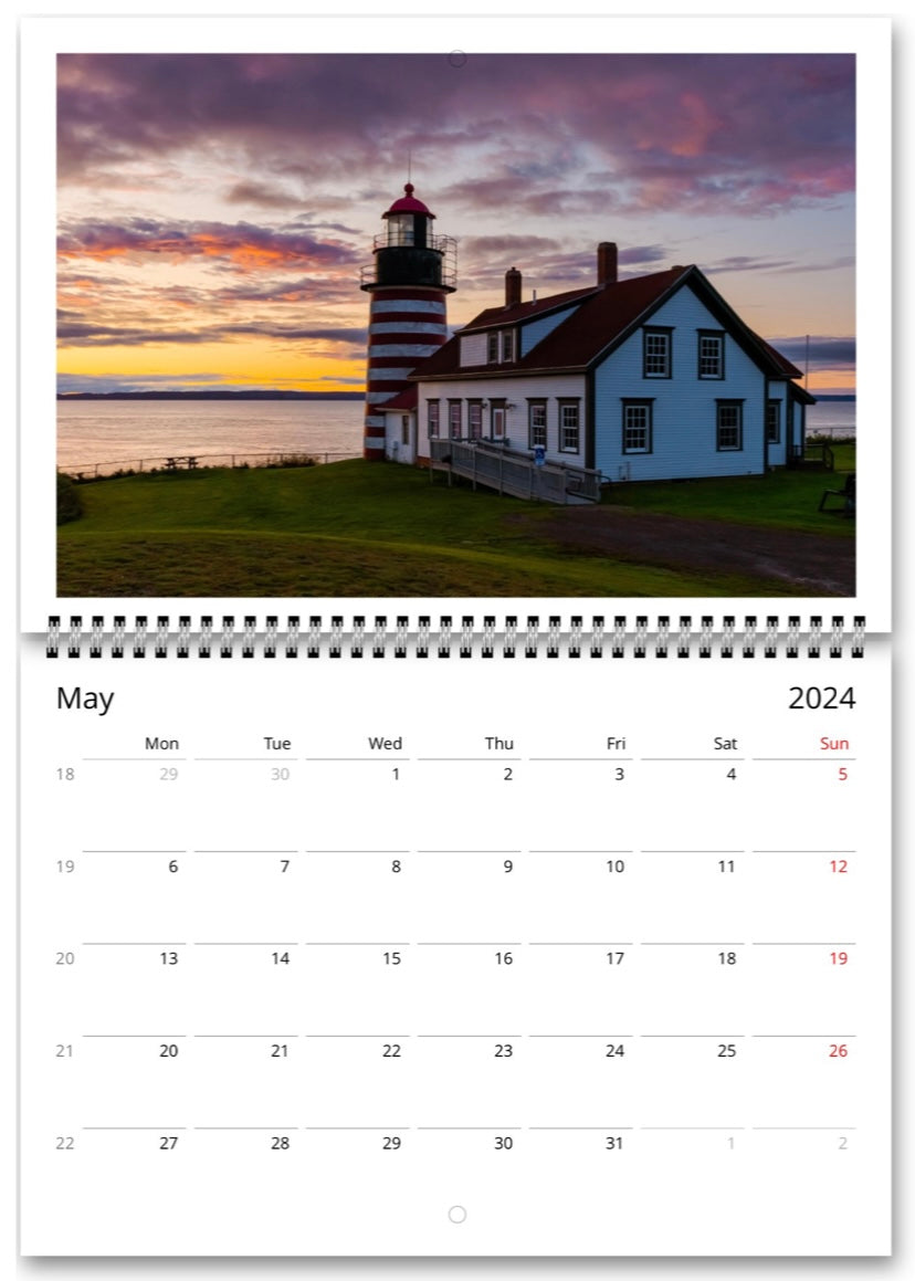 Maine 2024 Wall calendars (US & CA)