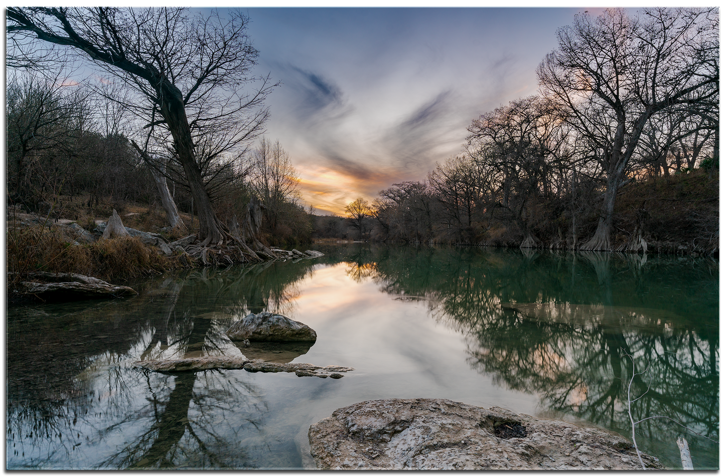 Winter Sunset Along the Guadalupe